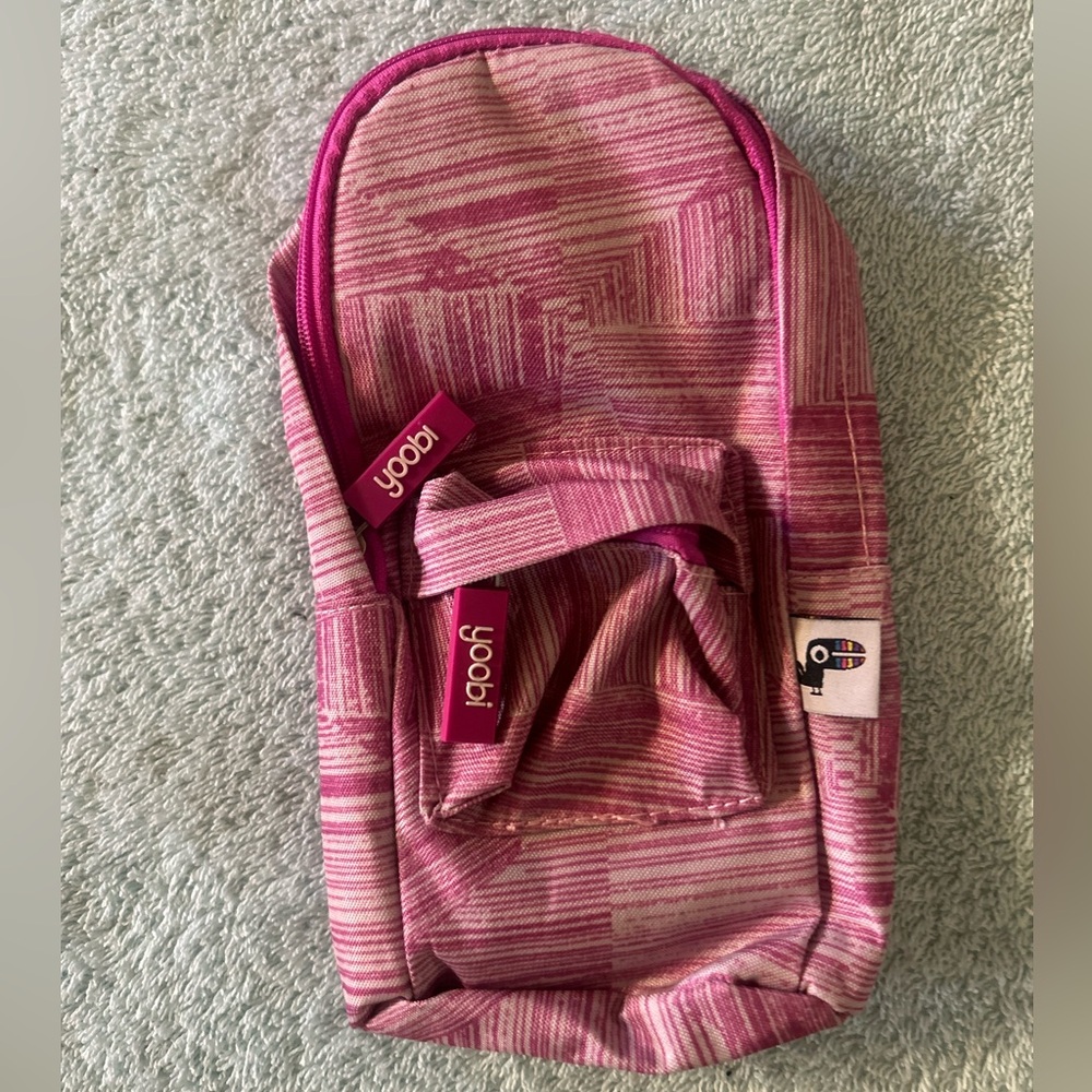 Yoobi Pink Geometric Pencil Pouch